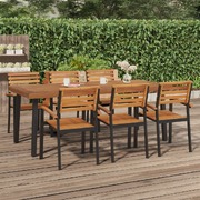Harmonious Outdoor Living: Solid Wood Acacia Garden Table in Natural Beauty