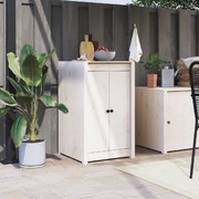Outdoor Kitchen Cabinet Solid Wood Pine White