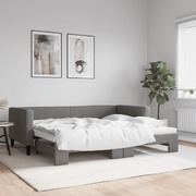 Daybed with Trundle Dark Grey Fabric