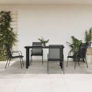 5-Piece Garden Dining Set in Stylish Black with Cushions