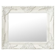 Wall Mirror Baroque Style 50x40 cm White