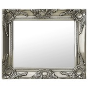 Wall Mirror Baroque Style 50x40 cm Silver
