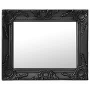 Wall Mirror Baroque Style 50x40 cm Black
