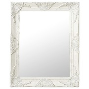 Wall Mirror Baroque Style 50x60 cm White