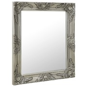 Wall Mirror Baroque Style Silver