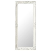 Wall Mirror Baroque Style 50x120 cm White
