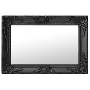Wall Mirror Baroque Style Black