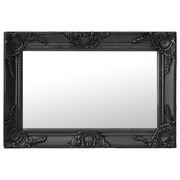 Wall Mirror Baroque Style Black