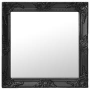 Wall Mirror Baroque Style 60x60 cm Black