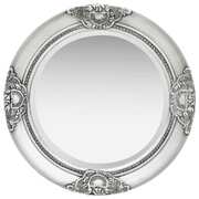 Wall Mirror Baroque Style 50 cm Silver