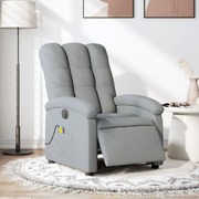 Light Grey Fabric Electric Massage Recliner Chair