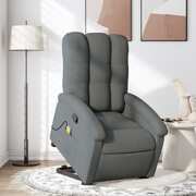 Dark Grey Fabric Stand-Up Massage Recliner Chair