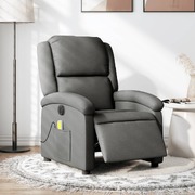 Fabric Electric Massage Recliner Chair Dark Grey