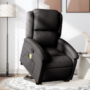 Massage Recliner Chair Black Fabric