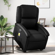 Massage Recliner Chair Black Faux Leather