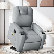 Standing Massage Recliner Chair in Light Grey Fabric