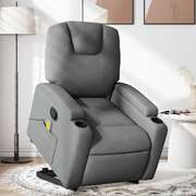 Stand up Massage Recliner Chair Dark Grey-Fabric