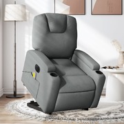 Dark Grey Fabric-Electric Stand-Up Massage Recliner Chair
