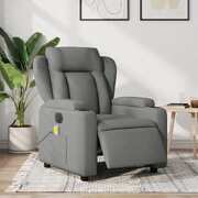 Stylish Electric Massage Recliner Chair Dark Grey Fabric