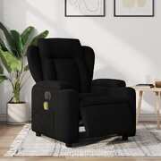 Black Fabric Electric Massage Recliner Chair Ultimate Relaxation