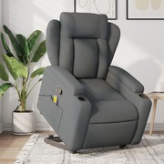 Comfort Stand up Massage Recliner Chair Dark Grey Fabric