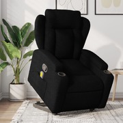 Black Fabric Stand-Up Massage Recliner Chair: Comfort and Mobility