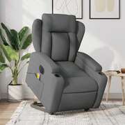 Stylish Electric Stand up Massage Recliner Chair Dark Grey Fabric