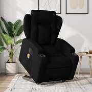 Black Fabric Electric Stand-Up Massage Recliner Chair