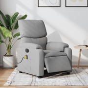 Light Grey Fabric-Electric Massage Recliner Chair