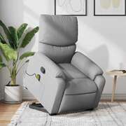 Light Grey Fabric Stand-Up Massage Recliner Chair: Elevate Your Comfort