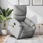Enhanced Comfort: Electric Stand-Up Massage Recliner Chair in Light Grey Fabric