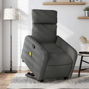Stand up Massage Recliner Chair Dark Grey-Fabric