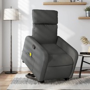 Electric Stand up Massage Recliner Chair-Dark Grey Fabric