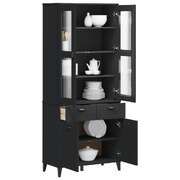 Highboard Sideboard Storage Cabinet Living Room White Solid Wood Pine