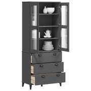 Stylish & Durable Highboard VIKEN Stylish Anthracite Grey Solid Wood Pine