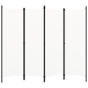 4-Panel Room Divider Cream White 