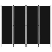 4-Panel Room Divider Black