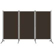 3-Panel Room Divider Brown