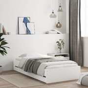 Bed Frame with Drawers White Single