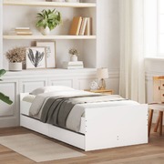 Bed Frame with Drawers (White)
