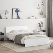 Bed Frame with Headboard White Double