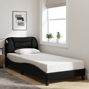 Bed Frame with Headboard Black Fabric Single
