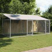 Large Galvanised Steel Dog Cage Roof Outdoor | EXTG