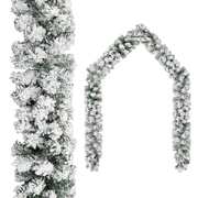 Christmas Garland with Flocked Snow Green 5 m PVC