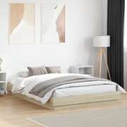 Bed Frame Sonoma Oak - Engineered Wood Queen Size