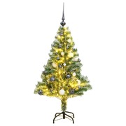 Artificial Christmas Tree with 150 LEDs,Ball Set,Flocked Snow 150 cm