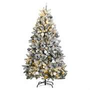 Artificial Hinged Christmas Tree 300 LEDs, Ball Set 210 cm