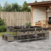 13 Piece Garden Dining Set with Cushions Grey