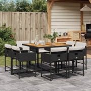 9-Piece Poly Rattan Garden Dining Set with Cushioned Comfort