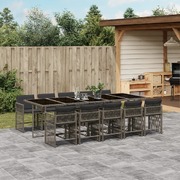 11 Piece Garden Dining Set with Cushions-Grey